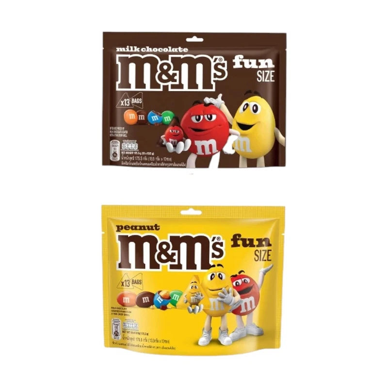 M&M's Peanut Fun Size Bundle Pack, 175.5g, featuring colorful chocolate candies with peanut centers in a sealed bag.