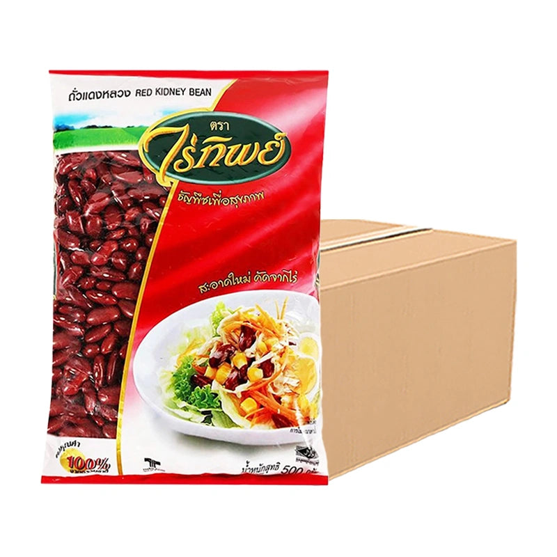 Red kidney beans from RAITIP in a 500g package, shown in a clear image, perfect for cooking and healthy meals.