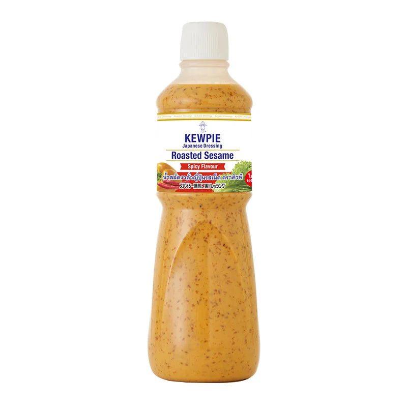 Kewpie Japanese Roasted Sesame Spicy Flavour Dressing 1L bottle with label and sesame seeds on the cap.