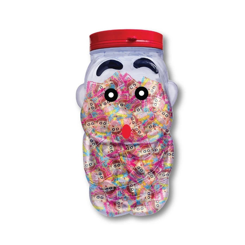 SHINCHAN Strawberry Candy 796.5g with 295 pieces, showing colorful strawberry-flavored candies in a clear bag.