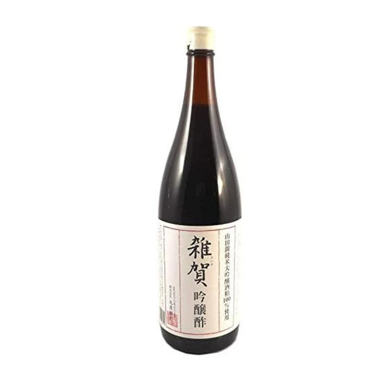 KOKONOE SAIKA Ginjosu Red Rice Vinegar 1.8L bottle, made in Japan, with clear label and red rice vinegar inside.