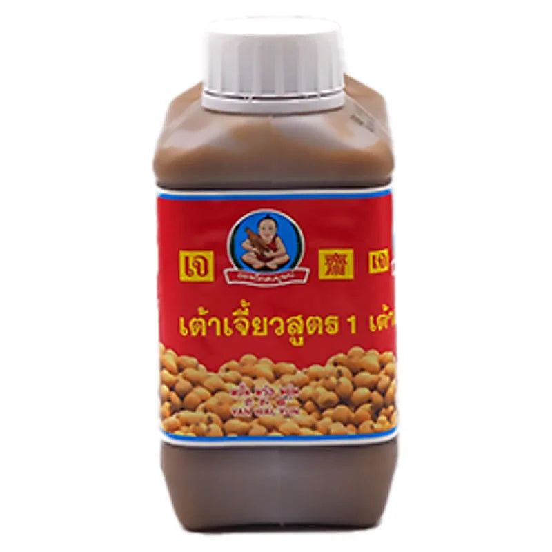DEK SOM BOON Soybean Paste Formula 1 1kg jar showing the dark, thick soybean paste inside the container