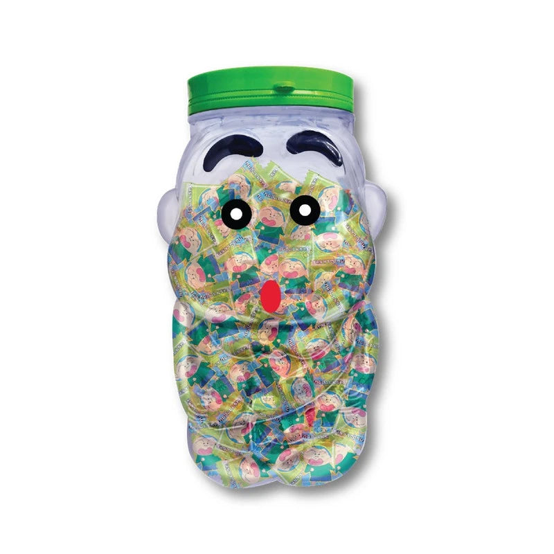 Shinchan Candy Lemon Soda 796.5g with 295 pieces, colorful lemon-flavored candies in a clear container.