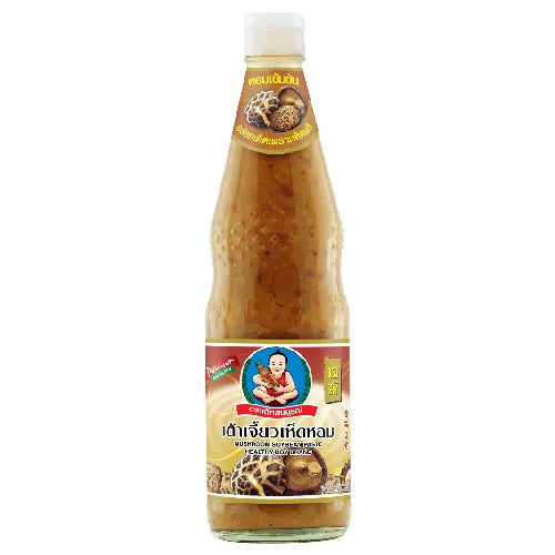 Deksomboon Mushroom Soybean Paste jar, 800g, with visible soybeans and mushrooms in the traditional Asian condiment container.