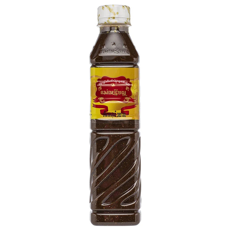 Bottle of MAERIEN Fermented Fish Sauce in a 380 ml glass container, showcasing the dark, rich liquid inside.