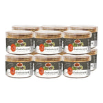 J-LEK Jae Lek Fluffy Catfish Chili Paste in 40g plastic jar, dry grocery condiment with spicy, flavorful chili catfish paste.