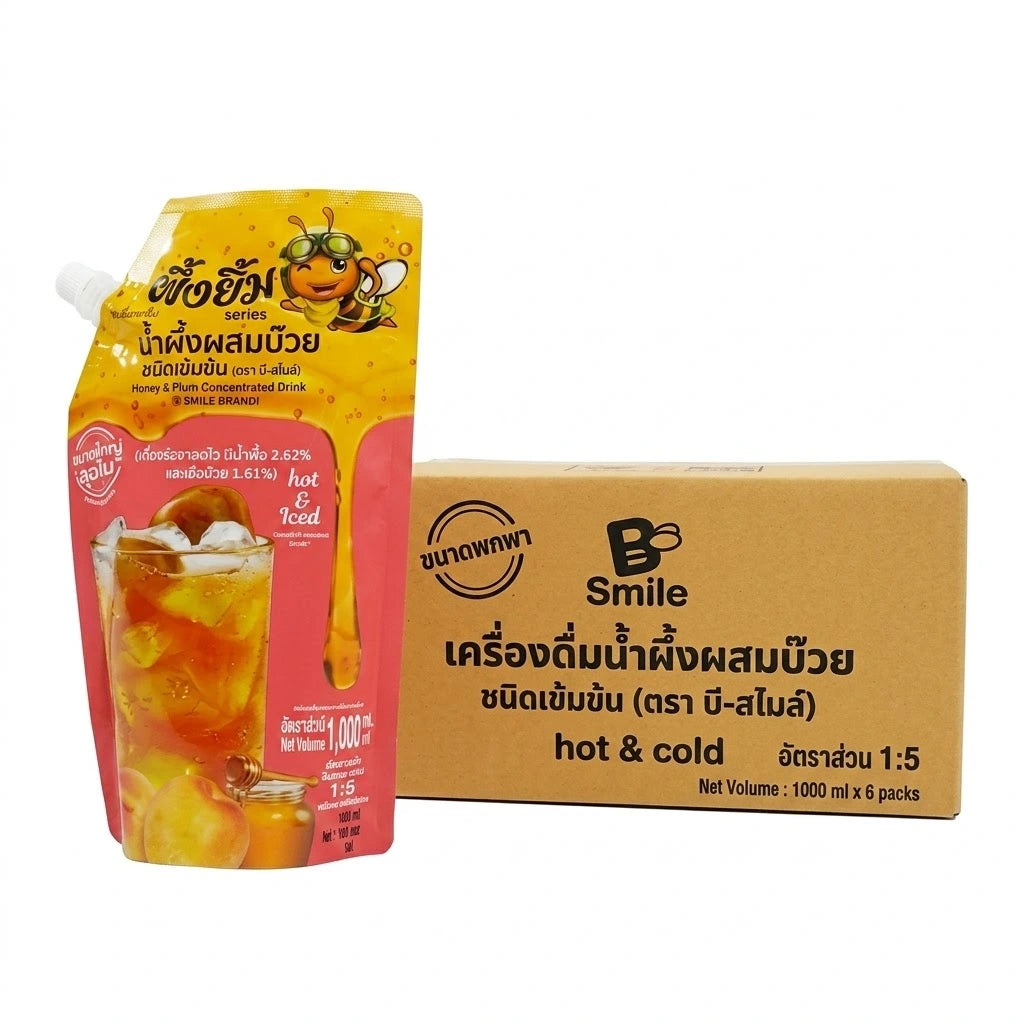 B-Smile Real Honey Mixed With Concentrated Plum Juice 6 Bags