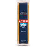 Agnesi Spaghettini #3 pasta in a clear package, ready for cooking, part of Agnesi grocery pasta product line