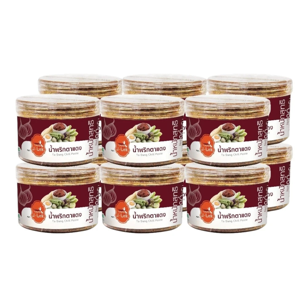 J-lek Jae Lek Red Eye Chili Paste Plastic Jar Jars 90g x12