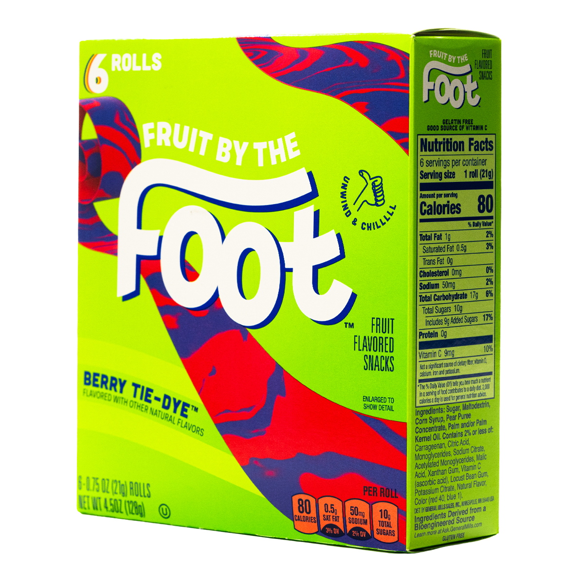 Fruit by the Foot Berry Tie Dye Fruit Snacks 6 Rolls