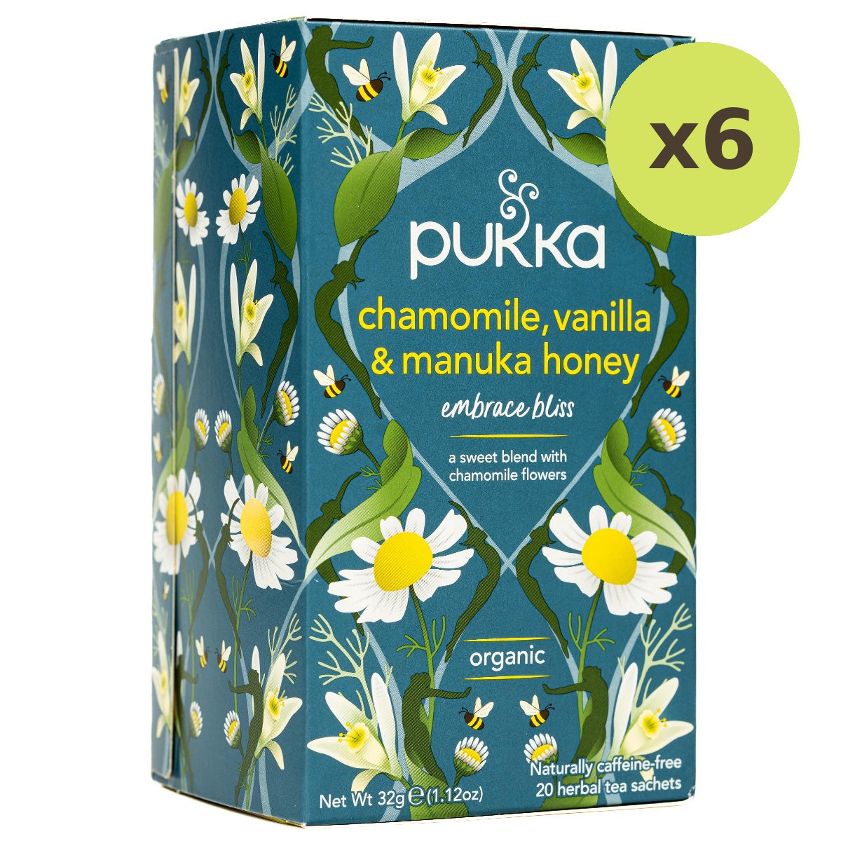 Pukka Chamomile, Vanilla & Manuka Honey Tea Caffeine Free
