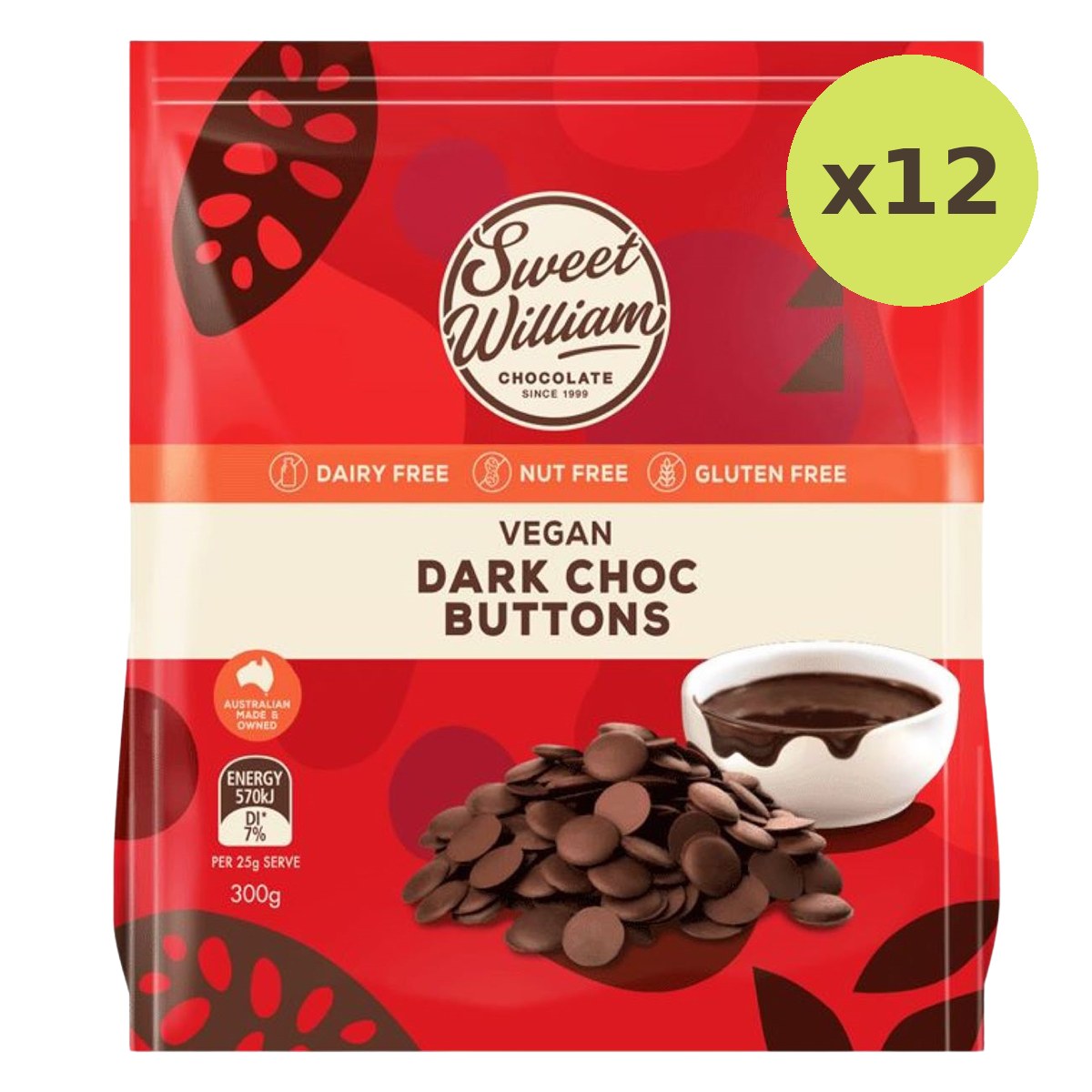 Sweet William Vegan Dark Chocolate Buttons