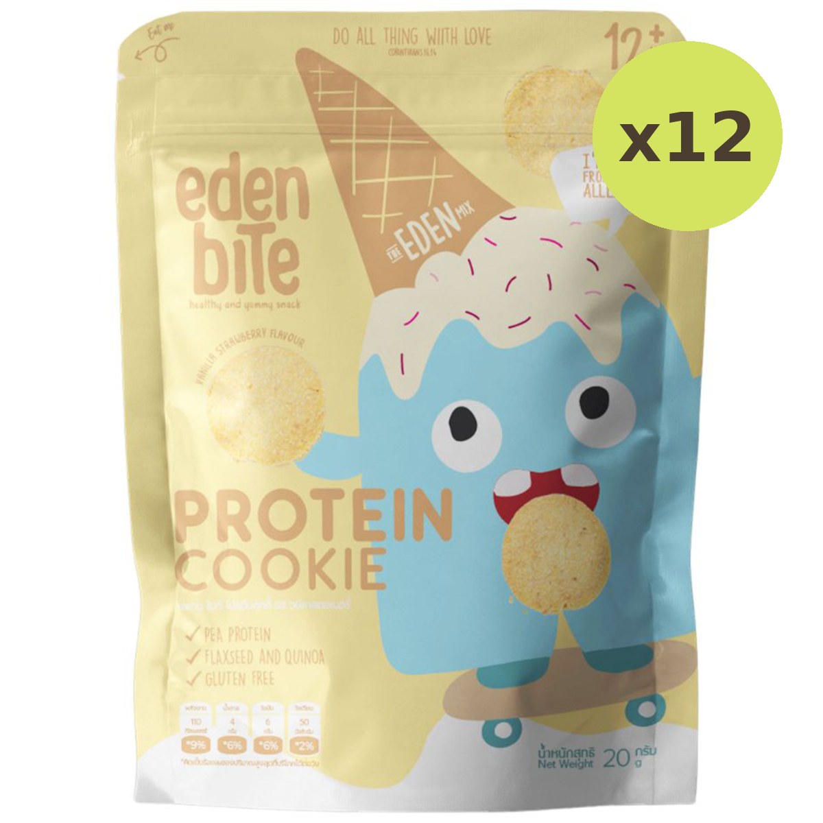 Eden Bite Protein Cookie Vanilla Strawberry