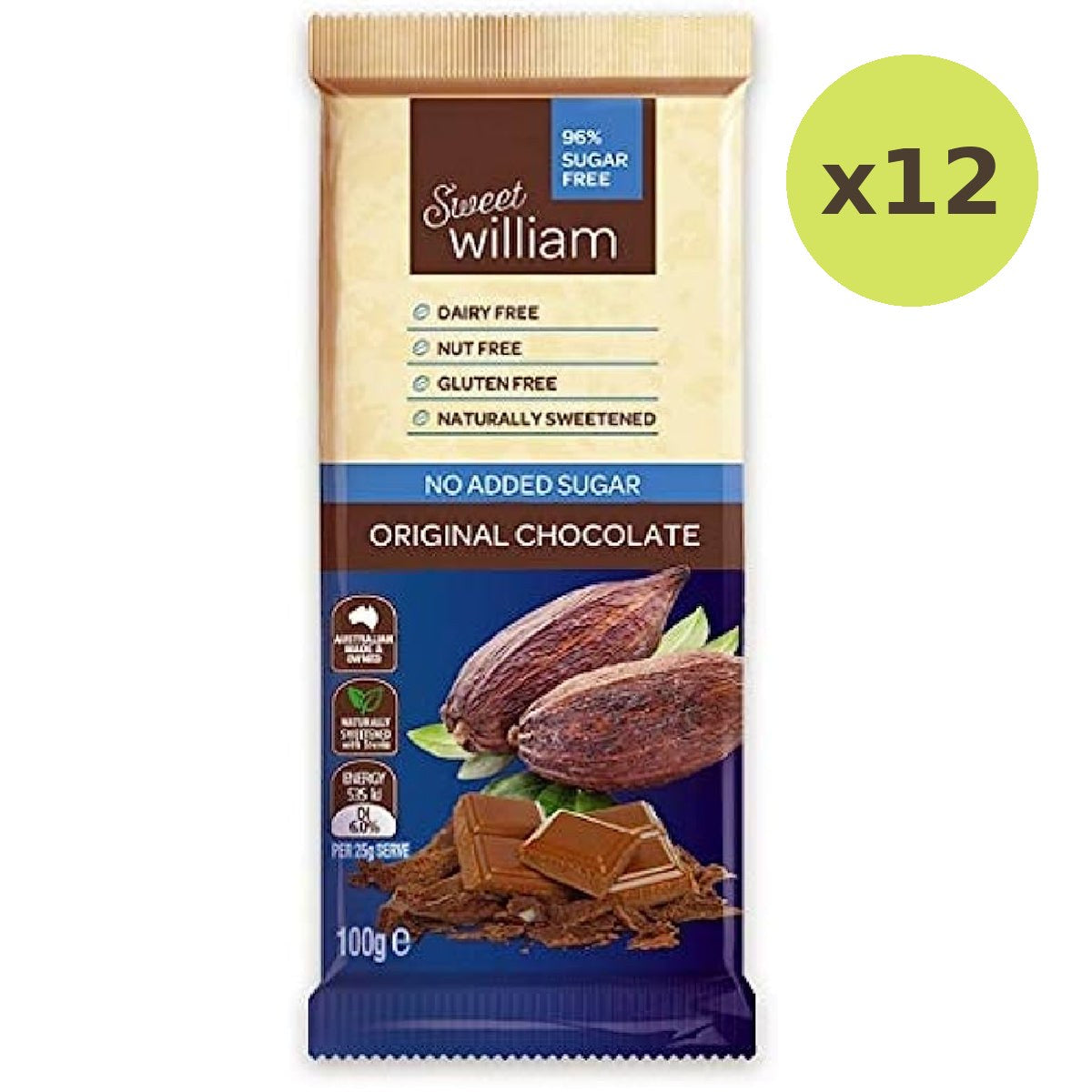 Sweet William Chocolate Original No Added Sugar