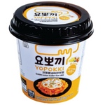 Youngpoong Yopokki Golden Onion Butter Topokki in a grocery package with spicy rice cakes and savory onion butter flavor.