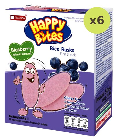 Namchow Happy Bites Rice Rusks Blueberry