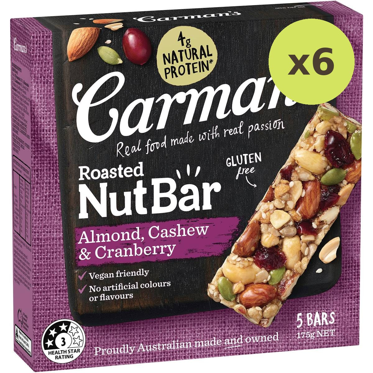 Carman's Almond Cashew & Cranberry Bars