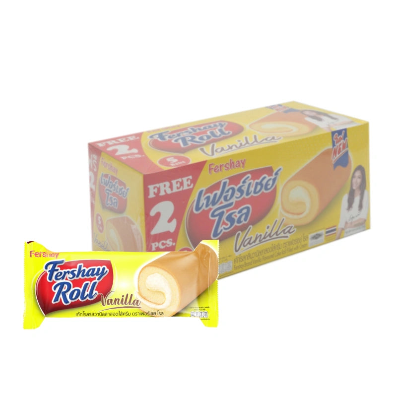 FERSHAY Vanilla Flavoured Cake Roll Filled With Cream 20g x12