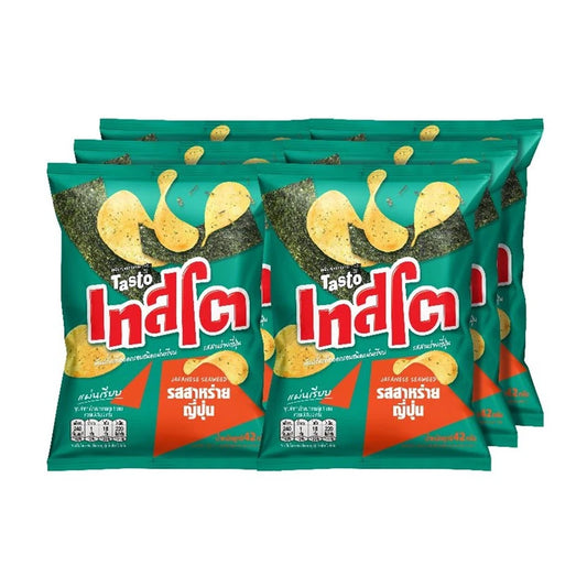 Tasto Crispy Potato Chips Japanese Seaweed 42g x6