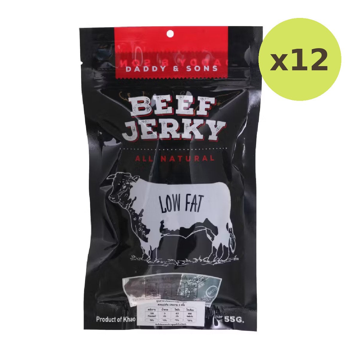 Daddy And Sons Beef Jerky Original Snack Natural Smoked