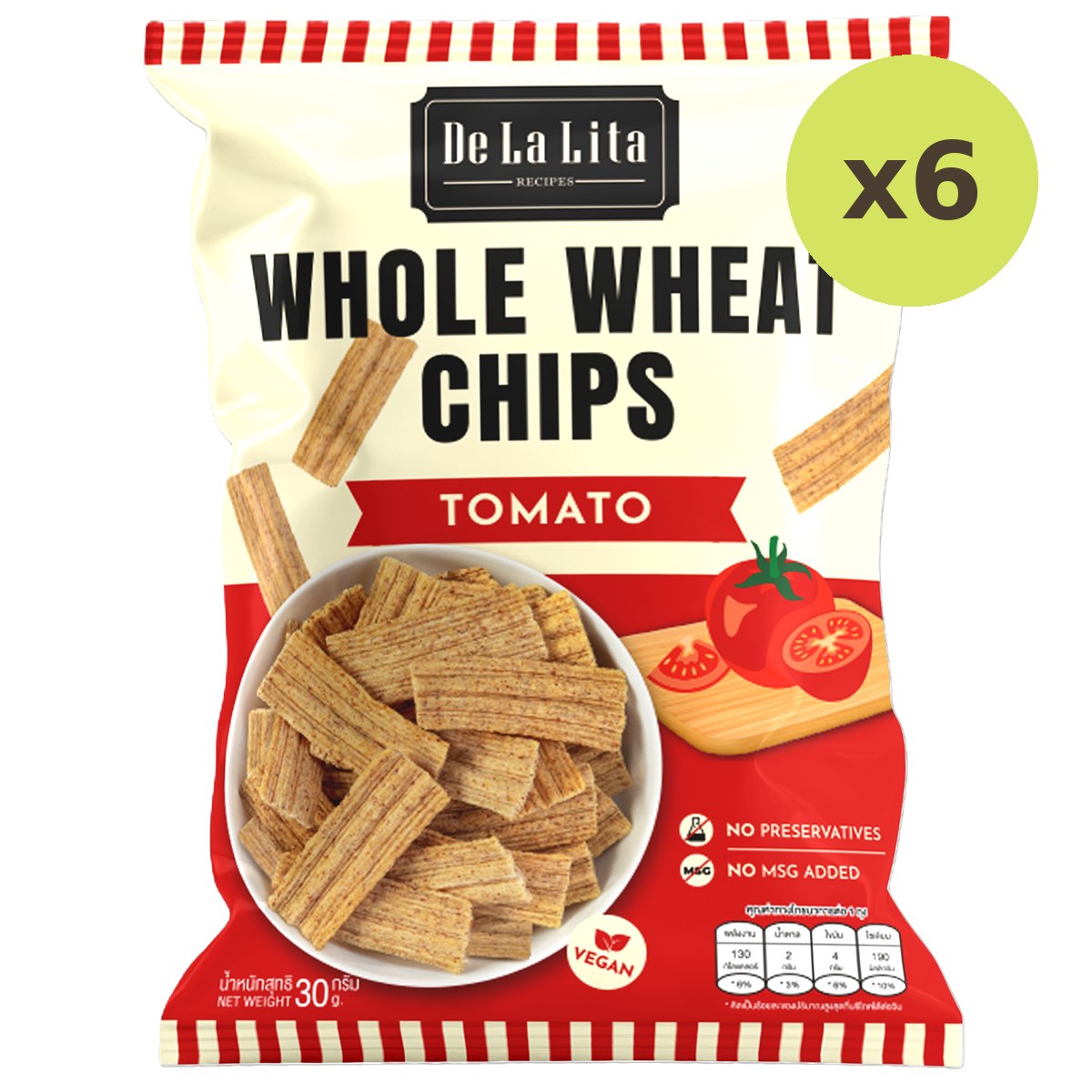 De La Lita Whole Wheat Chips Tomato