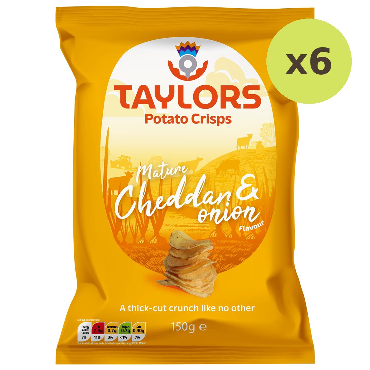 Taylors Mature Cheddar & Onion Flavour Potato Crisps