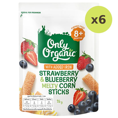 Only Organic Strawberry Blueberry Melty Corn Sticks