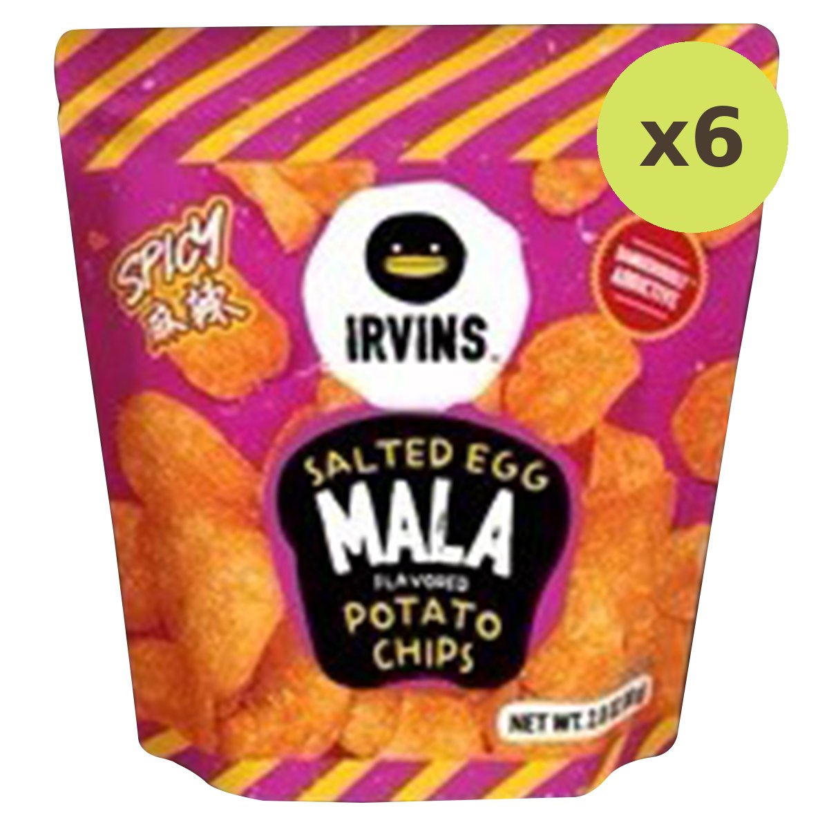Irvins Spicy Salted Egg Mala Flavoured Potato Chips