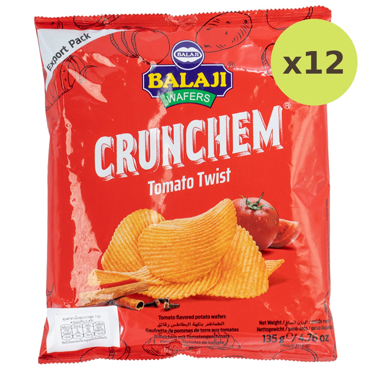 Balaji Wafers Potato Chips Tomato Twist