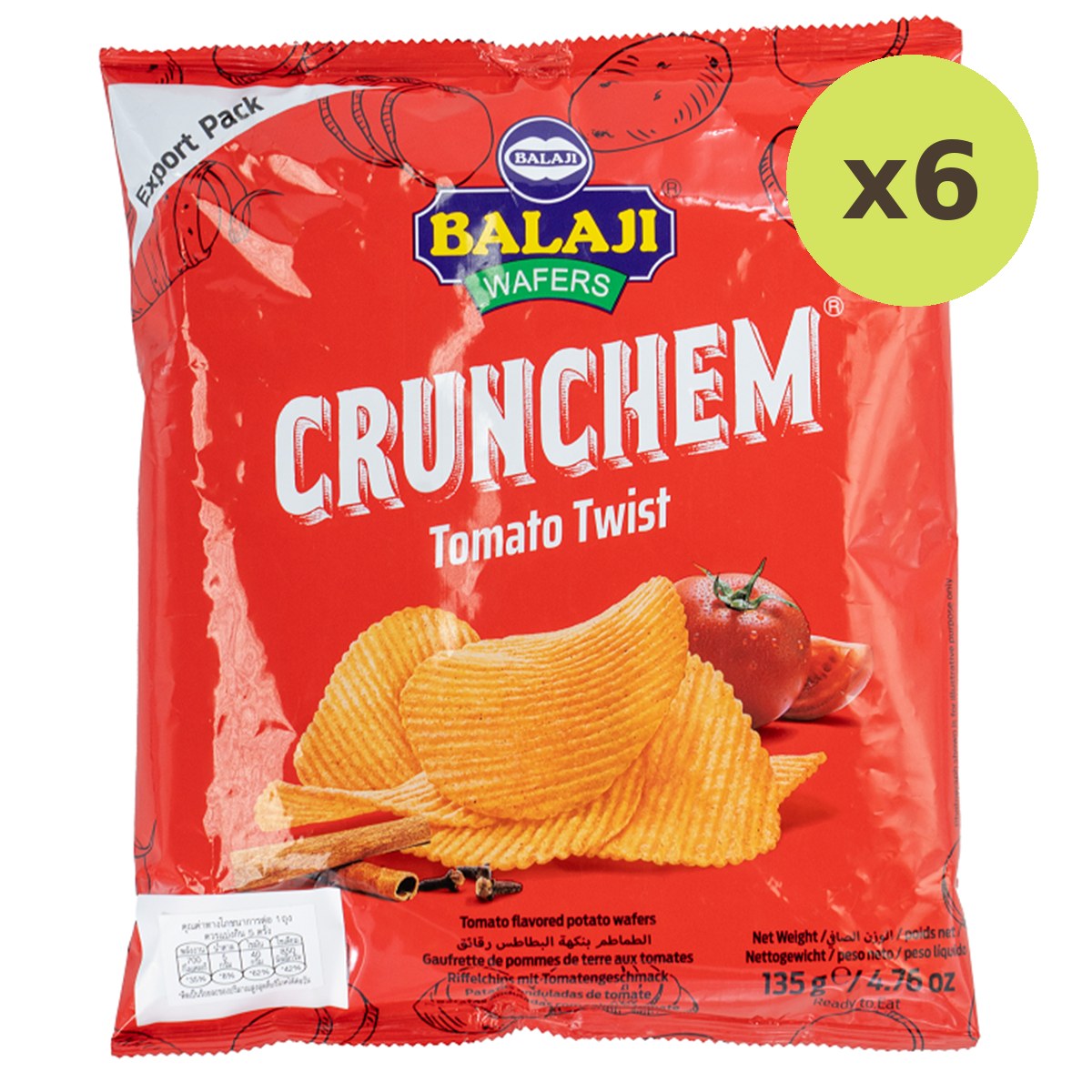 Balaji Wafers Potato Chips Tomato Twist