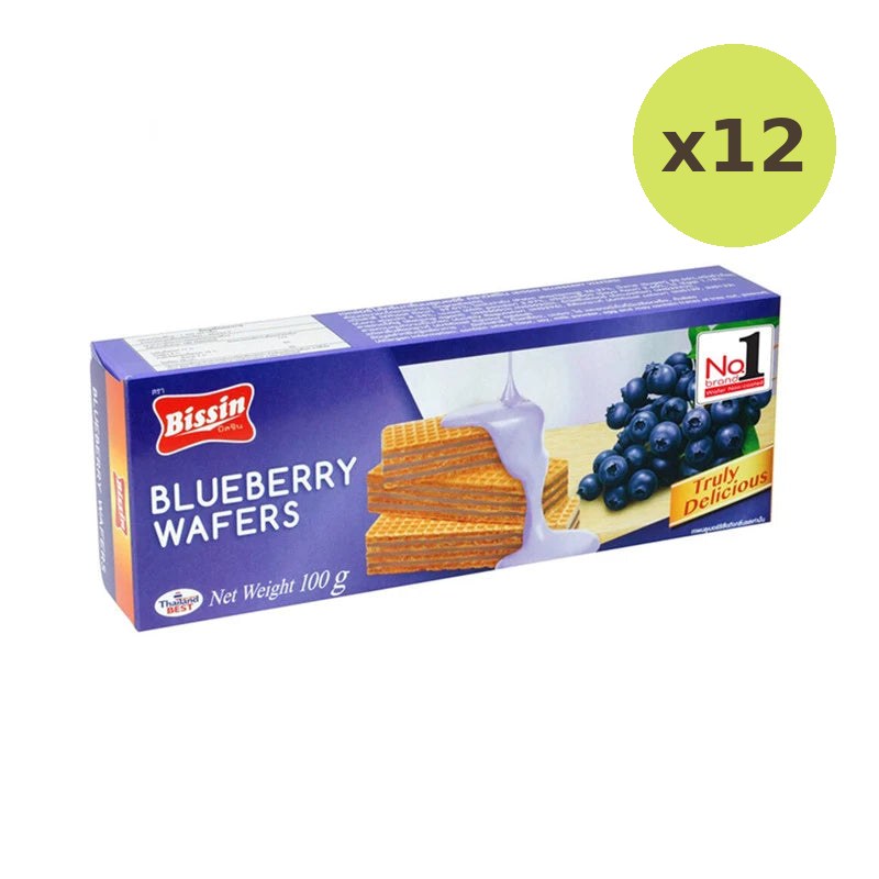 Bissin Blueberry Wafers 100g