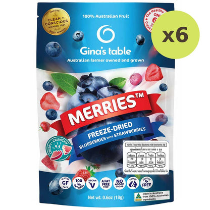Gina's Table Merries Freeze-Dried Blueberries With Strawberries