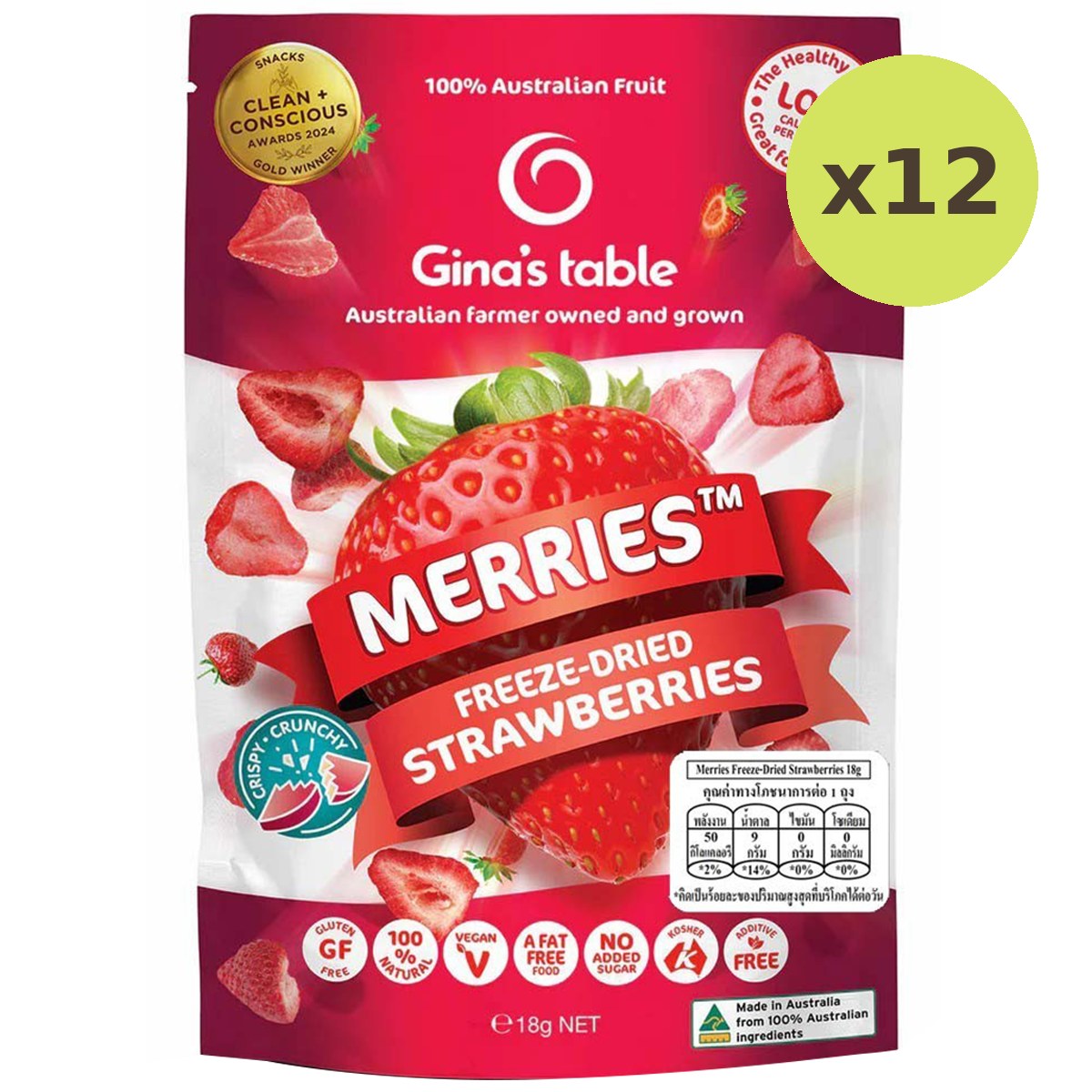 Gina's Table Merries Freeze-Dried Strawberries
