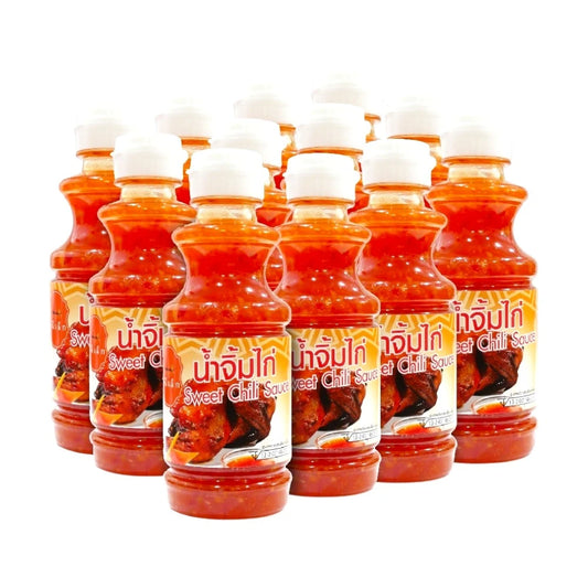 J-LEK Chicken Dipping Sauce in 245g plastic bottles, pack of 12, with sauce and label visible on each bottle