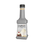 LongBeach White Chocolate Sauce 900ml bottle, creamy white chocolate drizzle for desserts and baking, in clear plastic bottle.