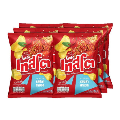 TASTO Crispy Potato Chips Three-flavored Fish 42g x6