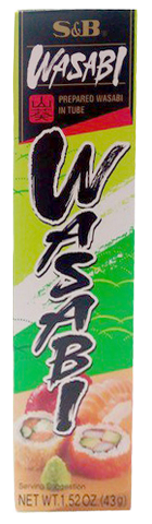 S&B Tube Neri Wasabi grocery product with green wasabi paste in a tube for sushi and cooking.