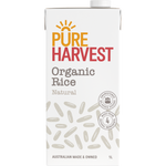 Pureharvest Original Rice Milk in a natural, healthy beverage bottle, showcasing the product's clean label and packaging.