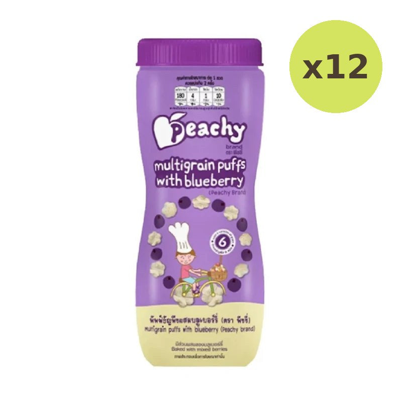 Peachy Cereal Puff Snacks Mixed With Blueberries