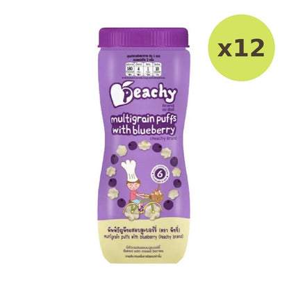 Peachy Cereal Puff Snacks Mixed With Blueberries
