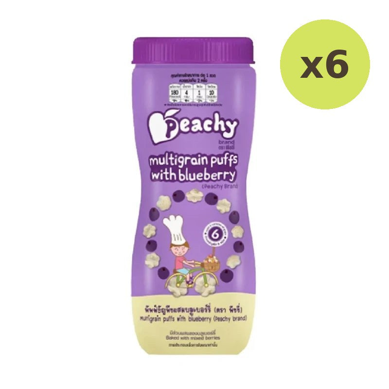 Peachy Cereal Puff Snacks Mixed With Blueberries