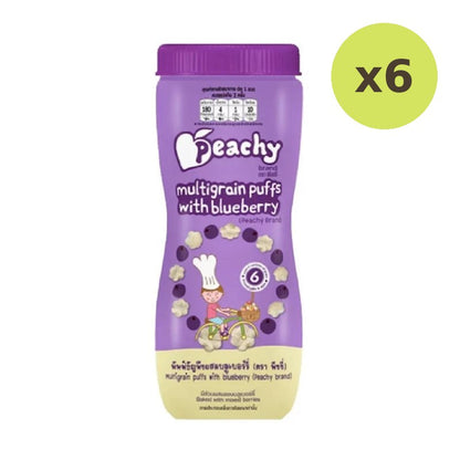Peachy Cereal Puff Snacks Mixed With Blueberries