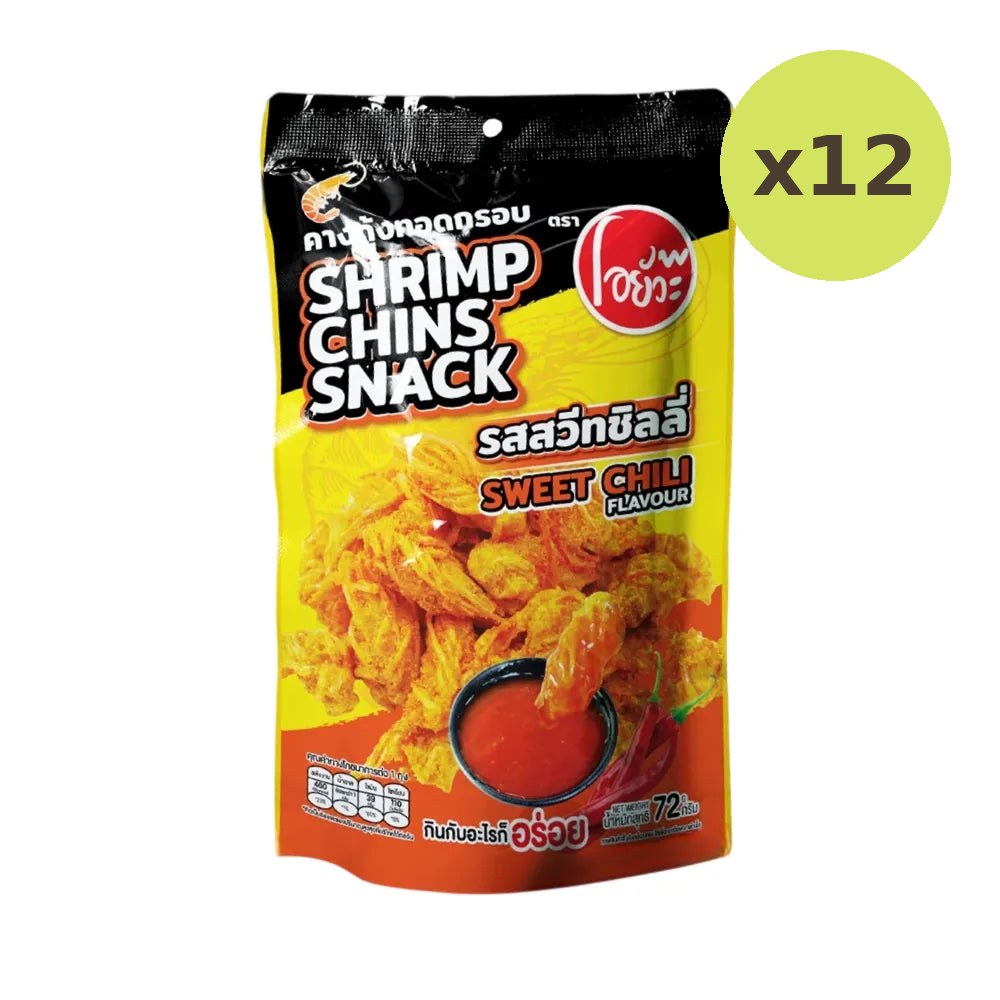O-yua Shrimp Chin Snack Sweet Chili Flavor 72g