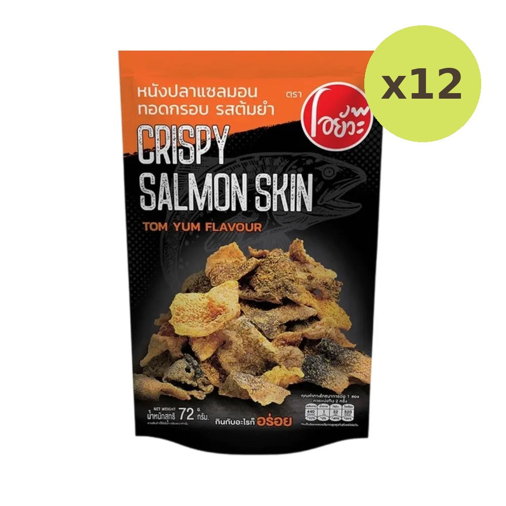 O-yua Fish Skin Crispy Fried Salmon Tom Yum Goong Flavor 72g
