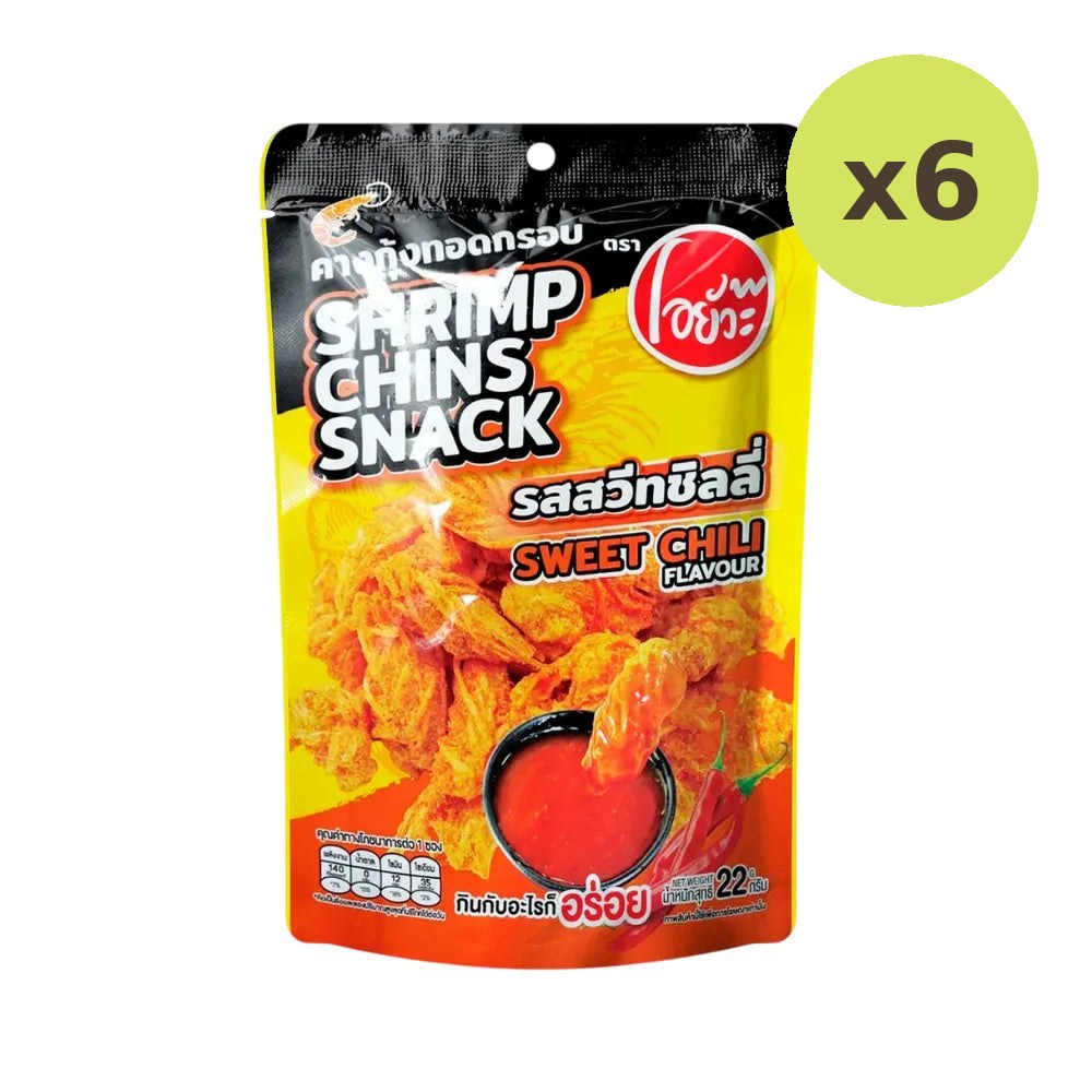 O-yua Crispy Fried Shrimp Chin Sweet Chili Flavor Snack 22g