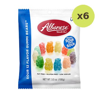 Albanese Sour 12 Flavor Gummi Bears 100