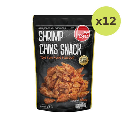 O-yua Crispy Fried Shrimp Chins Tom Yum Kung Flavor Snack 72g