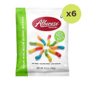 Albanese Sour Mini Neon Worms Gummy