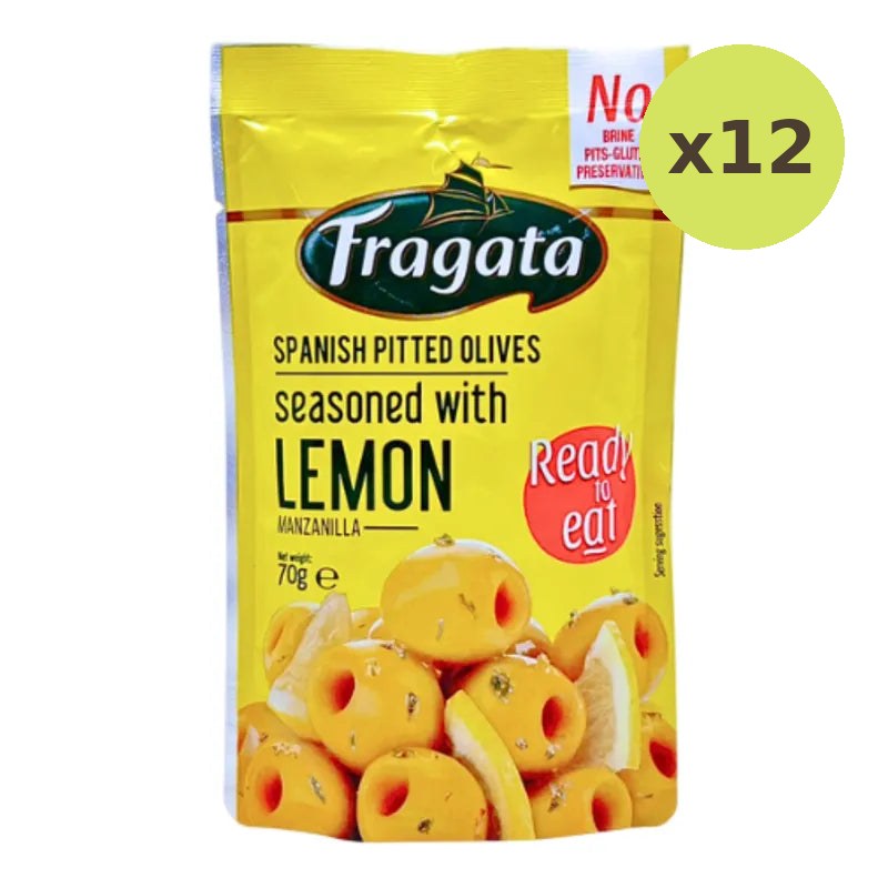 Fragata Pitted Olives Seasoned Lemon 70g
