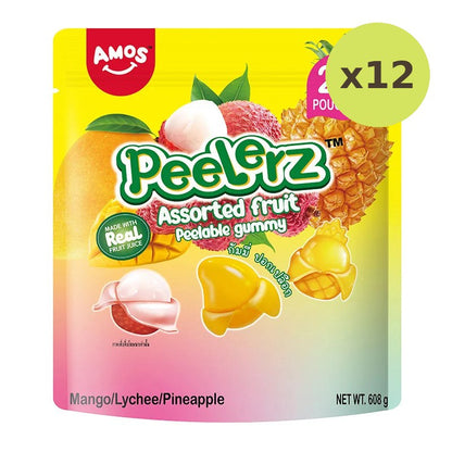 Amos Peelerz Gummy Assorted Fruit 608g
